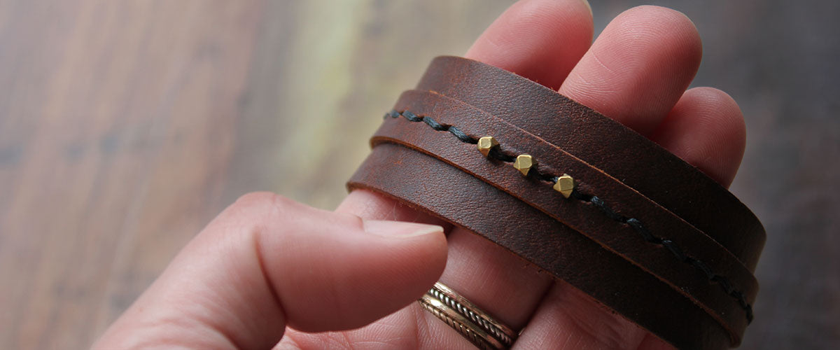 Handmade leather deals cuffs