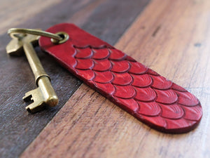 Dragon Scale Leather Key Fob