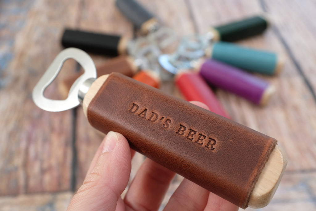 Leather Wrapped Wooden Bottle Opener