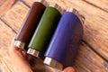 Hand Dyed Leather Flask 6oz - photo 2