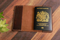 Leather Passport Holder - Brown - photo 2