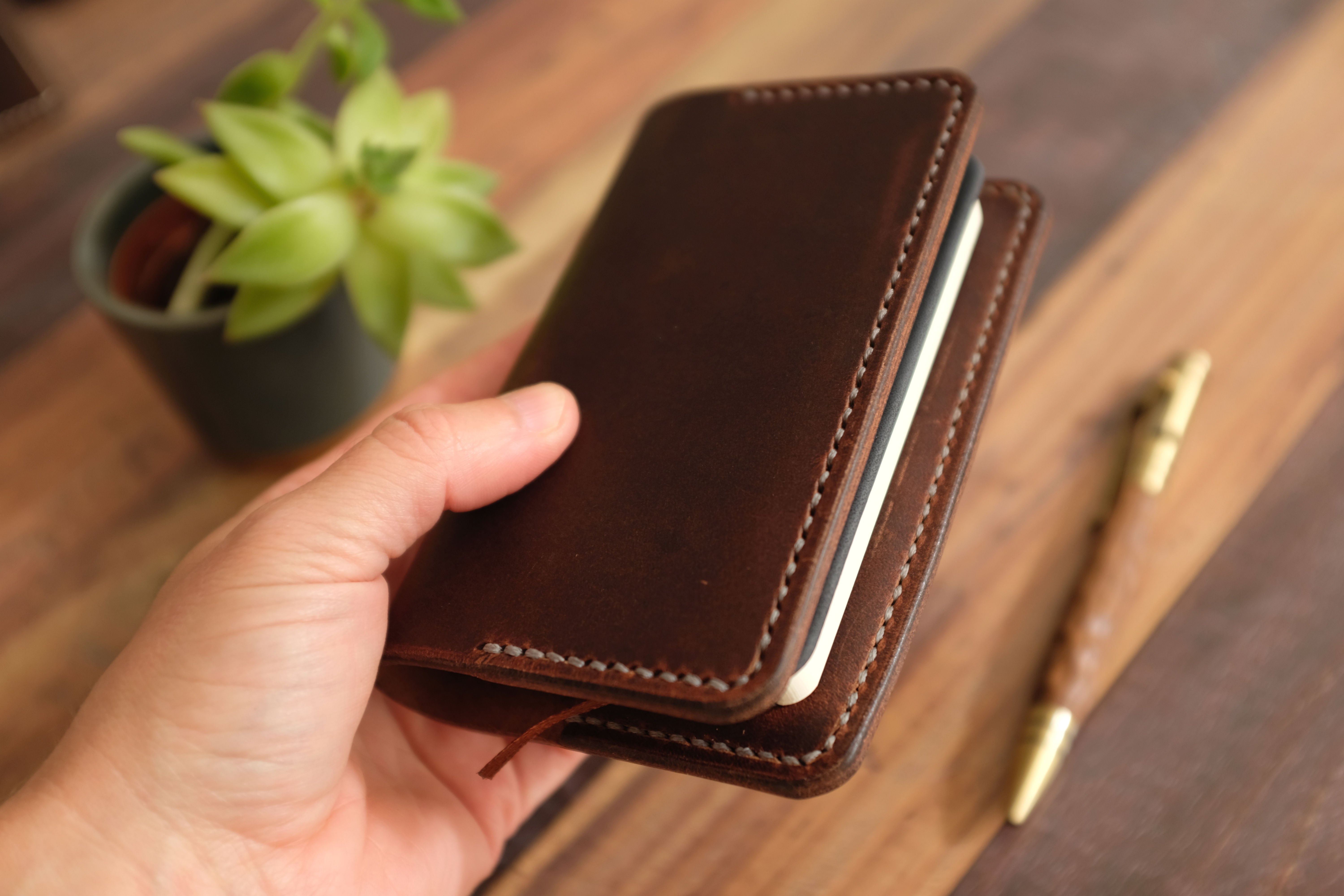 Leather Notebook Cover A7 - Brown – Hide & Home