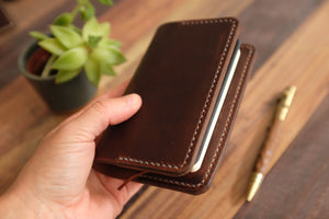 Leather Notebook Cover A7 - Brown