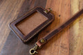 Leather ID Holder with Lanyard - Brown - photo 5