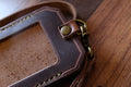 Leather ID Holder with Lanyard - Brown - photo 7