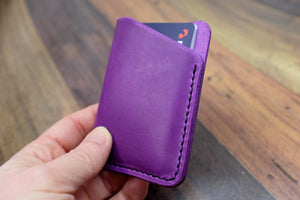 Purple Leather Card Pouch