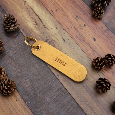 Personalised Gold Leather Key Fob