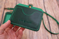 Leather ID Holder Horizontal with Lanyard - Green - photo 2
