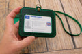 Leather ID Holder Horizontal with Lanyard - Green - photo 1