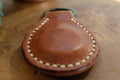 Padded Leather Key Fob with Stitched Detail - photo 3
