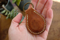 Padded Leather Key Fob with Stitched Detail - photo 2