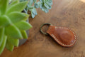 Padded Leather Key Fob with Stitched Detail - photo 7