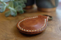 Padded Leather Key Fob with Stitched Detail - photo 6
