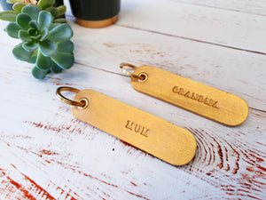 Personalised Gold Leather Key Fob