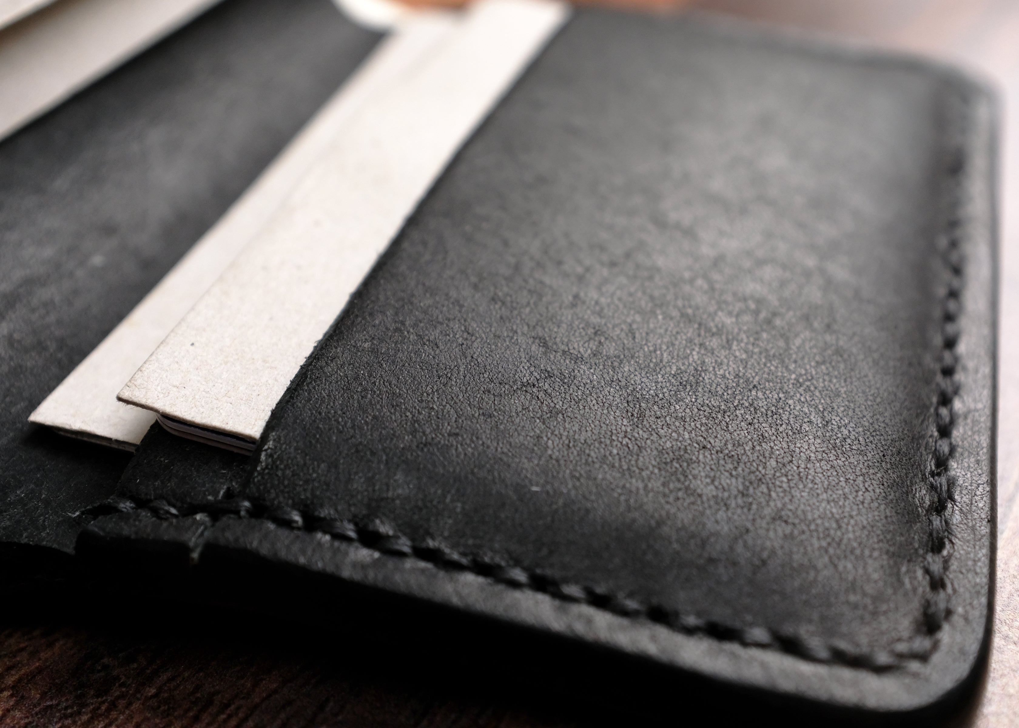 Italian Leather Bi-fold Wallet - Black