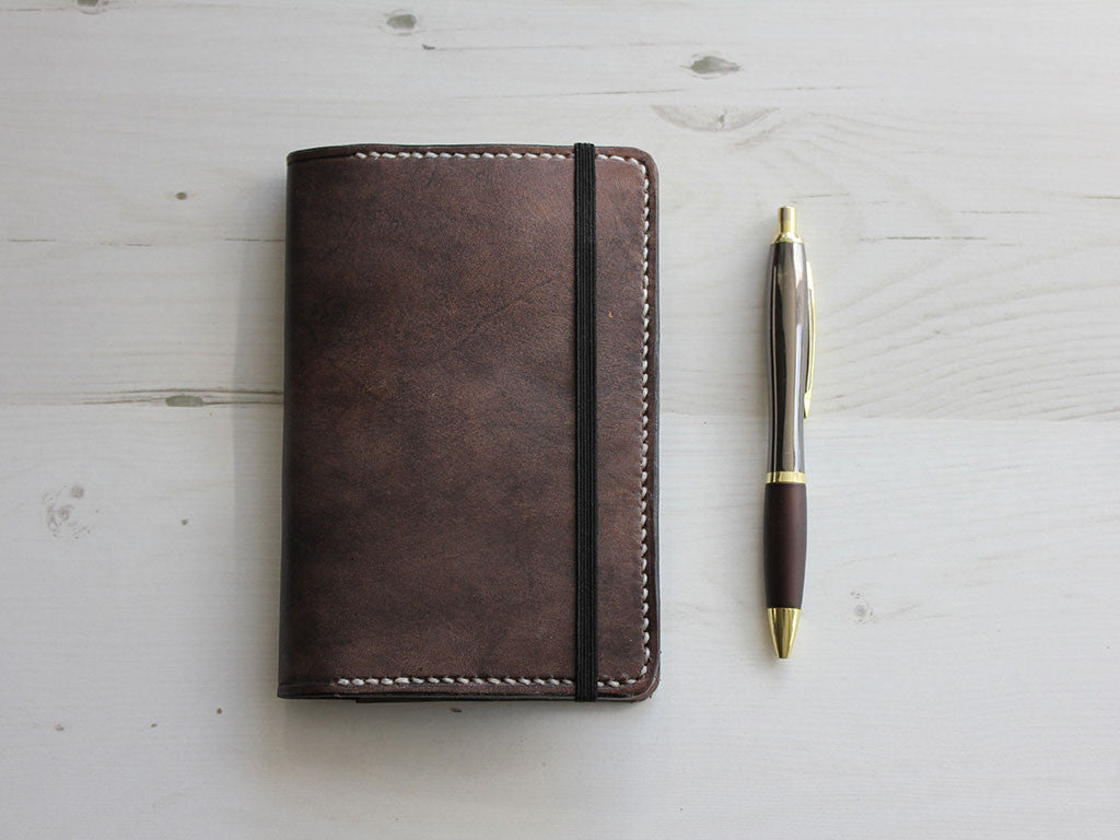 Leather Notebook Cover A6 - Slate Grey - Hide & Home - 4