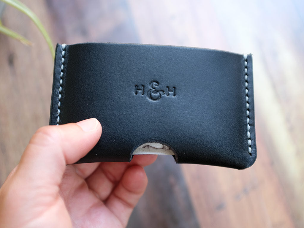 Italian Leather Card Holder - Black
