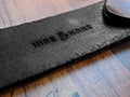 Leather Belt 35mm with Textured Brass Buckle - Black - photo 8