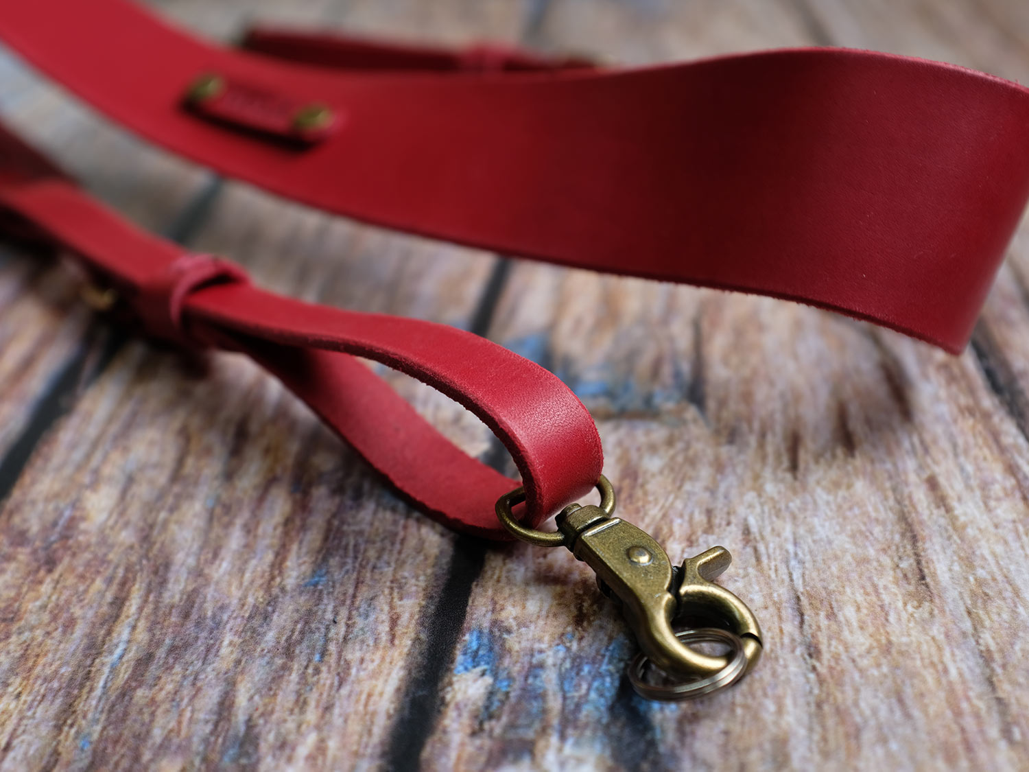 Personalised Italian Leather Camera Strap - Red