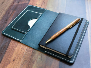 Italian Leather Notebook Cover A6 - Blue