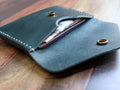 Italian Leather Button Wallet - Blue - photo 3
