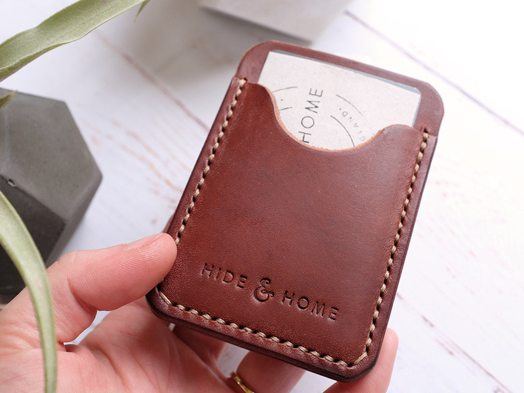 Italian Leather Pocket Card Holder - Brown