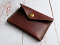 Italian Leather Button Wallet - Brown - photo 2