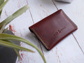 Italian Leather Button Wallet - Brown - photo 8