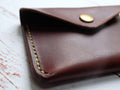 Italian Leather Button Wallet - Brown - photo 4