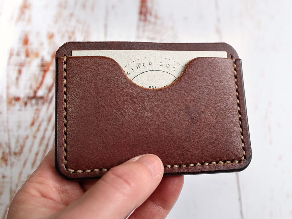 Italian Leather Slim Card Holder - Brown