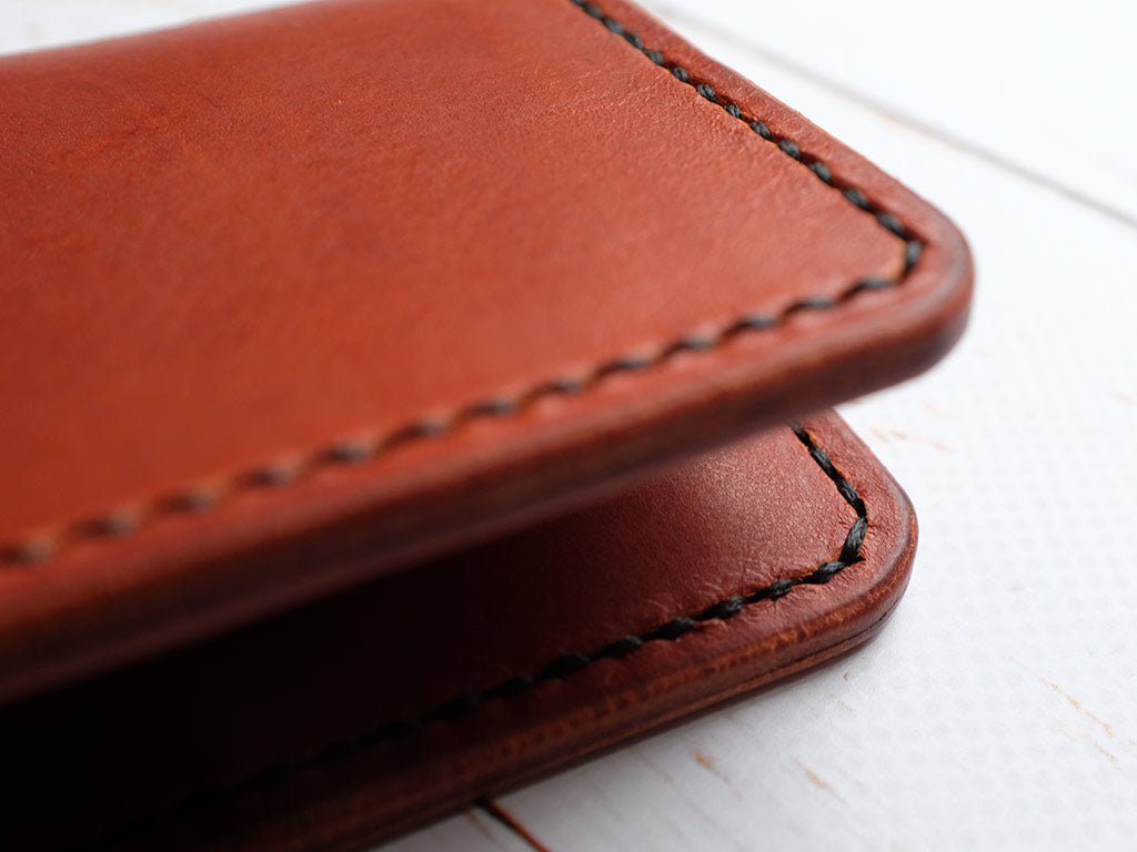 Italian Leather Folding Card Wallet - Tan
