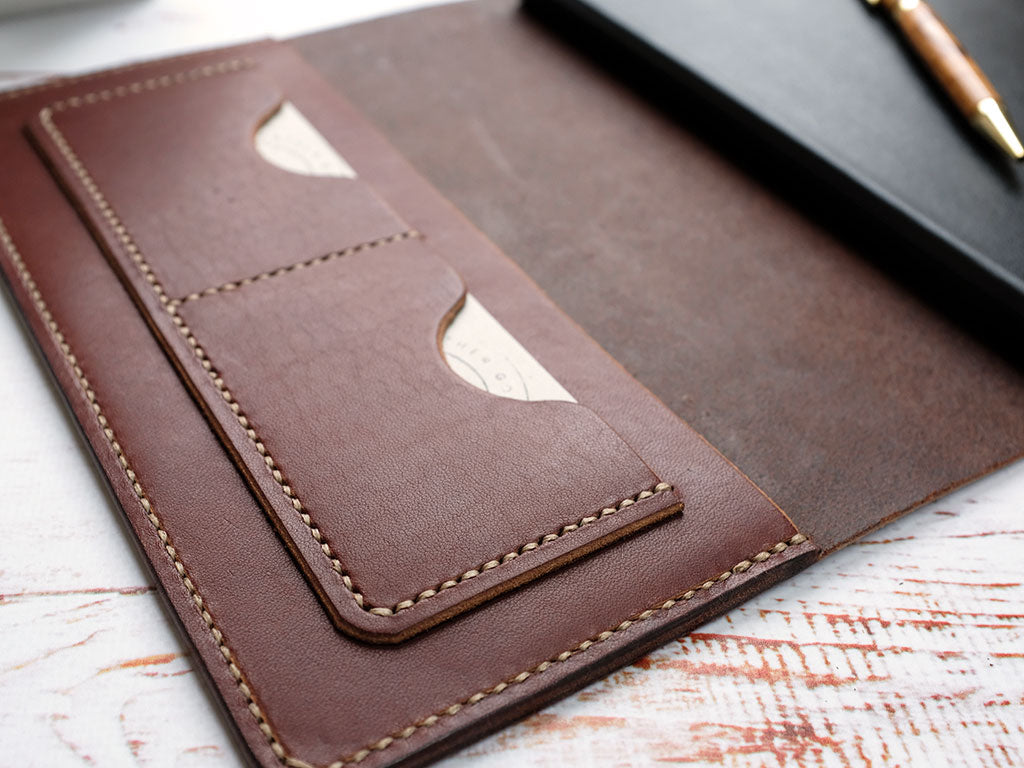 Italian Leather Notebook Cover A5 - Brown