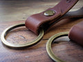 Set of Two Leather Keyrings - Brown - photo 2