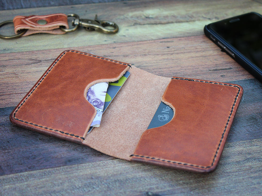 Slim Folding Leather Card Wallet - Horween Dublin