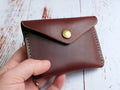 Italian Leather Button Wallet - Brown - photo 5