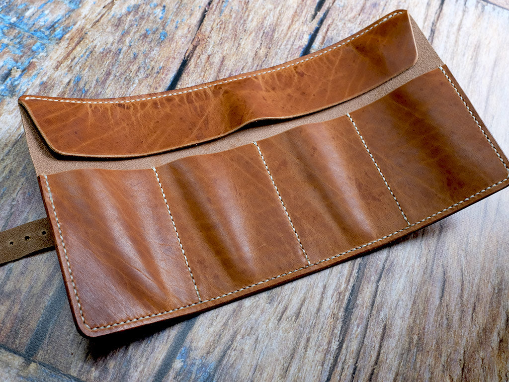 Leather Watch Roll in Horween Dublin - Natural