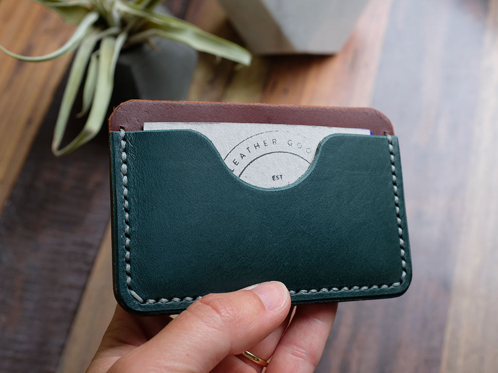 Italian Leather Slim Card Holder Blue – Hide Home