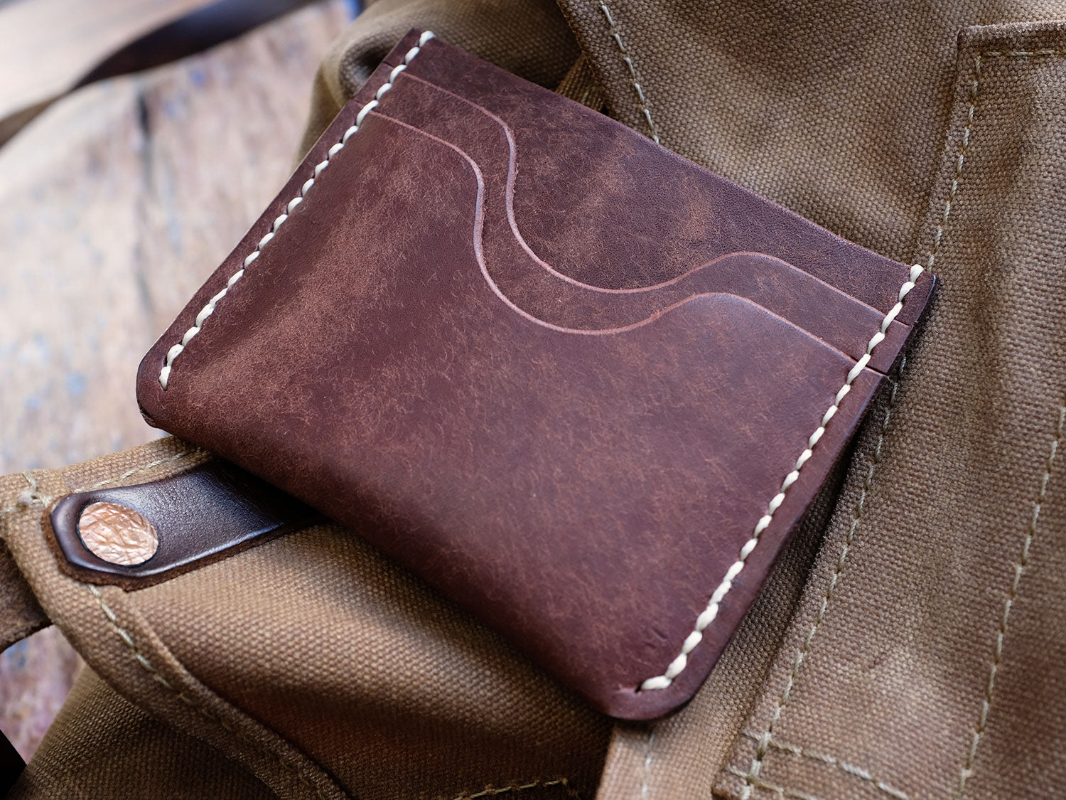 Italian Leather Pocket Wallet - Brown