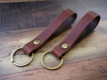 Set of Two Leather Keyrings - Brown - photo 3