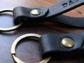 Set of Two Italian Leather Keyrings - Black - photo 2