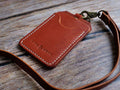 Leather ID Holder with Lanyard - Tan - photo 6